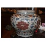 Chinese Iron Red and Blue Porcelain Planter