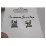 Pair of Sterling and Cz Earrings