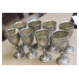 Set of 8 Silverplate Ornate Goblets