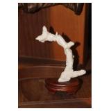 Chinese Carved Coral on Stand