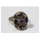 A Sterling and Gemstone Ring