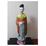 A Signed Chinese Porcelain Lady Statue