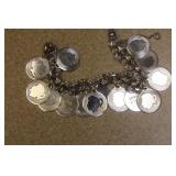 Sterling Chain with Charms Bracelet