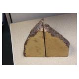 Pair of Exotic Wood Bookends