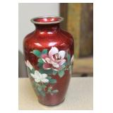 Japanese Pigeon's Blood Silver Wire Vase