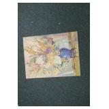 A Vintage Oil on Board of Flowers