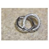 14 Karat White Gold and Diamond Hoop Earrings