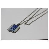 A Chinese Sterling Necklace with Porcelain Pendant