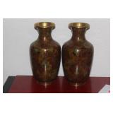 Pair of Chinese Cloisonne Vases