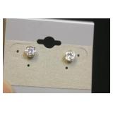 Pair of 14Kt and CZ Earrings