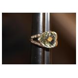 Sterling and Heart Form Gemstone Ring