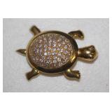 Articulated Turtle Costume Brooch Pin