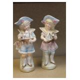Lot of Two Bisque Ceramic Figurines