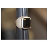 Sterling and Onyx Men's Ring