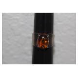 Sterling and Amber Ring