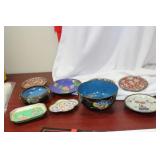 Lot of 9 Antique Chinese Cloisonne Articles