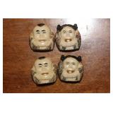 Set of 4 Small Chinese Resin Figurines
