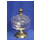 Etched Glass Compote