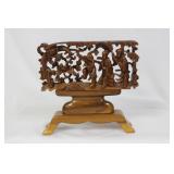 A Fine Carved Wood Table Panel