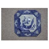 19th Century Japanese Blue and White Square Plate
