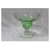 A Green Glass Stem Compote