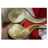 A Meerschaum Tobacco Pipe with Leather Case