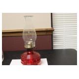A Ruby Red Oil Lamp