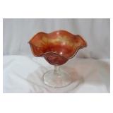 An Orange Stem Glass Bowl