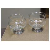 Pair of Sterling Rim Cream and Sugar Container