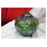 An Antique Japanese Cloisonne 3 Legged Jar