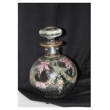 A Hand Painted Cambridge Decanter