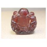 Amber or Amber Style Carved Snuff Bottle