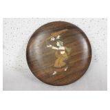 A Wooden, Bone Inlaid Wall Hanger