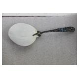 Russian Filigree and Enamel Mother of Pearl Spoon