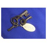 An Antique Jail Cell Key with Tag - 1912