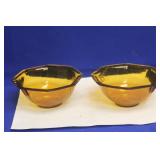 Pair of Peking Glass Amber Colour Bowls