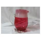 A Cranberry Red Glass Pitcher