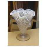 Hobnail Glass Flared Vase