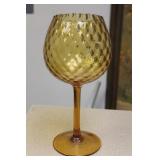 Amber Colour Glass Goblet/Bowl