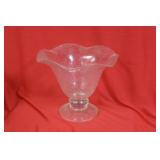 A Pink Art Glass Vase/Bowl