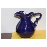 A Vintage Cobalt Blue Ceramic Pitcher