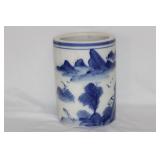 A Chinese Blue and White Cylinder Vase