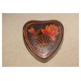 Lacquer Floral Heart Shape Trinket Box