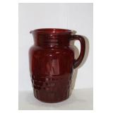 A Ruby Red Glass Pitcher