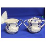 A Delft Sugar and Creamer Container
