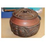 Signed Carved Wood Container