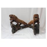 A Pair of Wooden Asian Tigers