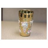 Repousse Green Glass Cup