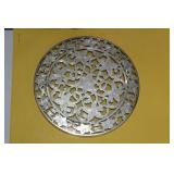 A Sterling and Glass Trivet