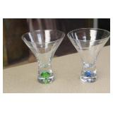 Lot of 2 Art Glass Cups